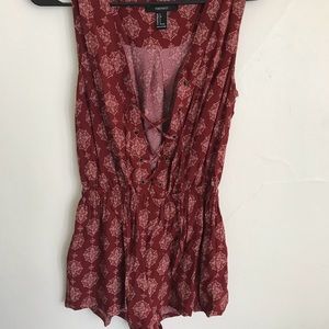 Front tie romper